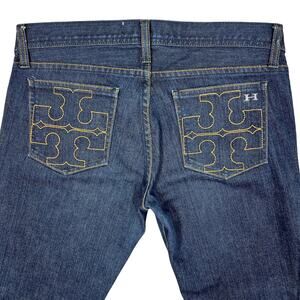 Habitual for Tory Burch TRB Bootcut Jeans 29" Dark Wash Low Rise Y2K Style USA